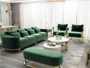 Emerald Green Velvet Sofa Set