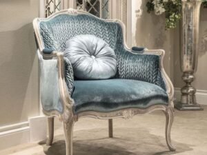 Velvet French Accent Chair
