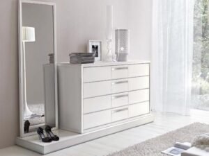 White Dresser With Standing Mirror