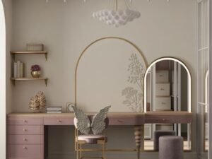 Study Table With Arch Frame & LED Mirror