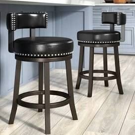 Upholstered Leather Bar Stools