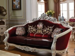 Royal Victorian Embroidered Velvet Sofa
