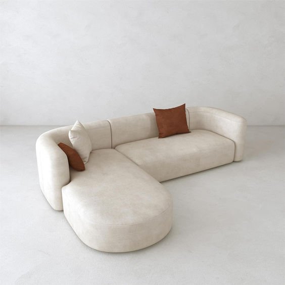 Modern Curved L-Shaped Sofa