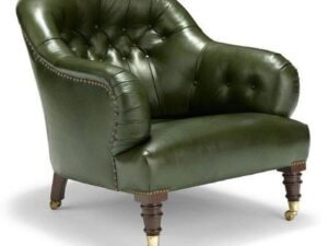 Classic Button-Tufted Leather Armchair