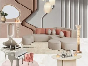 Rosé Arc Modular Luxury Sofa Set