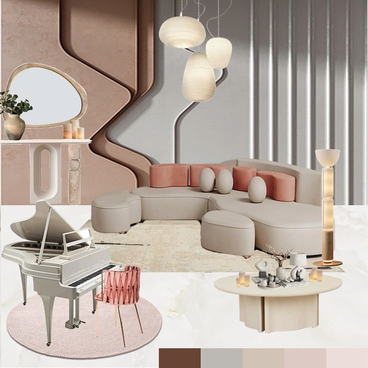 Rosé Arc Modular Luxury Sofa Set