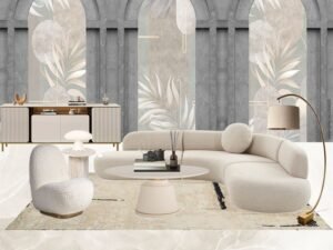 Ivory Arch Curved Sofa Set