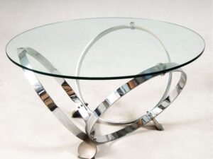 Eclipse Chrome Glass Luxury Foyer Table