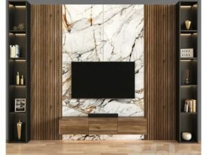 White Luxury Wall-Mounted TV Unit