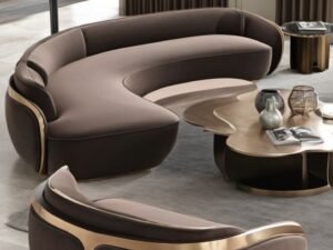 Luxury Curved Velvet Sofa Set
