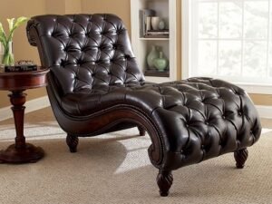 Chesterfield Leather Chaise Lounge