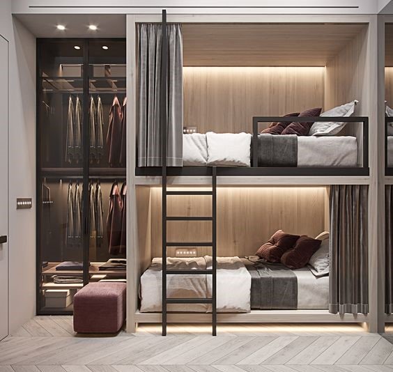Vertigo Luxury Built-In Bunk Bed with Wardrobe