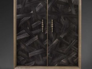 Luxury Wood Cabinet with Brass Frame