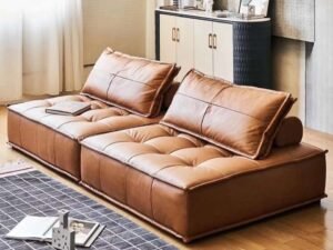 Premium Tufted Leather Lounge Sofa