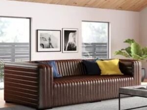 Ribbed Leather Luxury Sofa
