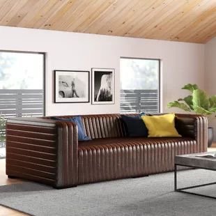 Ribbed Leather Luxury Sofa