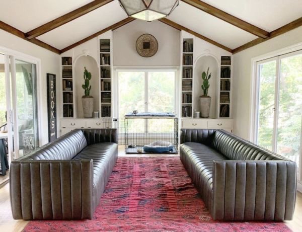 Ribbed Leather Luxury Sofa - Image 2