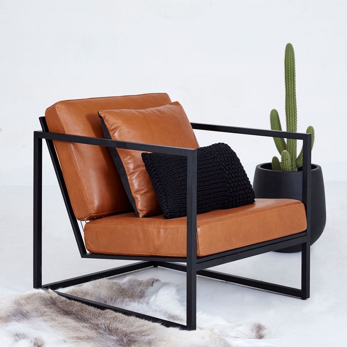 Modern Leather Accent Chair