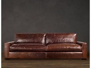 Classic Leather Three-Seater Sofa