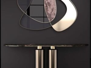 The Seraphina Sculpted Bronze & Marble Console Table