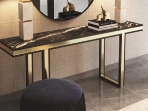 The Belvedere Nero Marquina & Brushed Brass Console