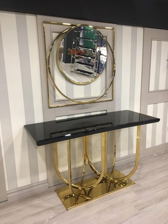 The Noir & Gold Sculptural Console Collection