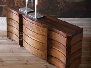 Waveform Solid Wood Sideboard Cabinet