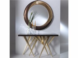 Monarch Gold Console Table with Sculptural Base