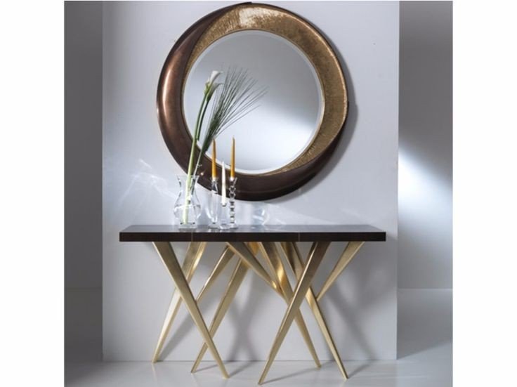 Monarch Gold Console Table with Sculptural Base