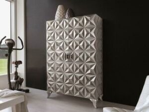 Luxe GeoCraft 3D Textured Storage Cabinet