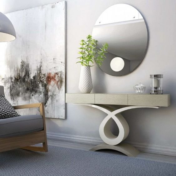 Infinity Curve Luxury Console Table with Mirror