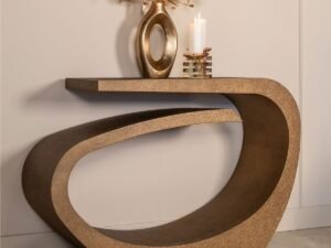 Luxury Sculptural Console Table with Metallic Finish