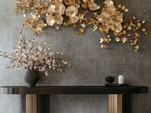 Luxury Black & Gold Designer Console Table